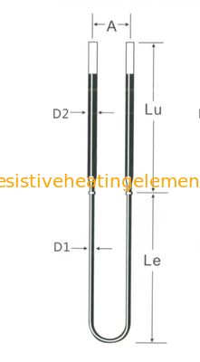 High Temperature U Type MoSi2 Heating Element 2000W Molybdenum Heating Element